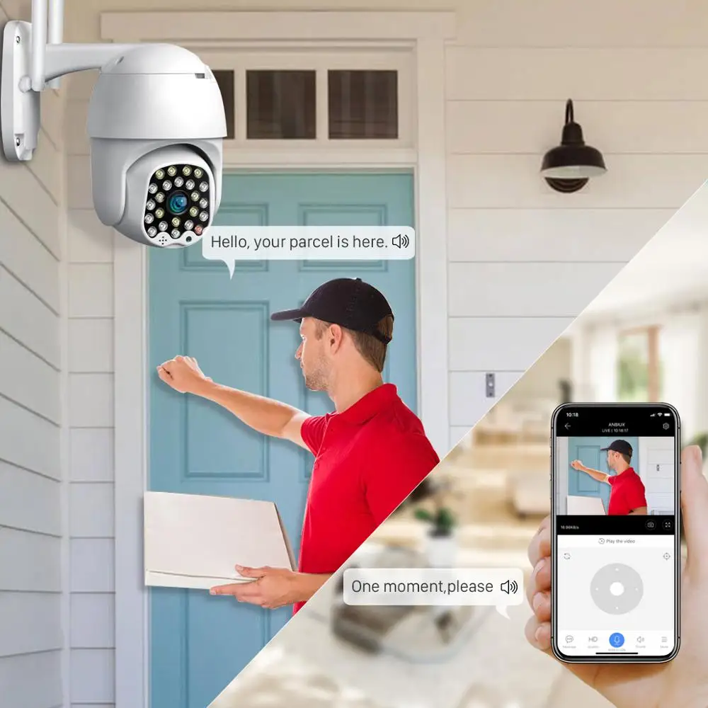 WiFi PTZ камера 1080P IP Авто слежение ИК светодиодный 2MP Аудио CCTV безопасности 4X зум