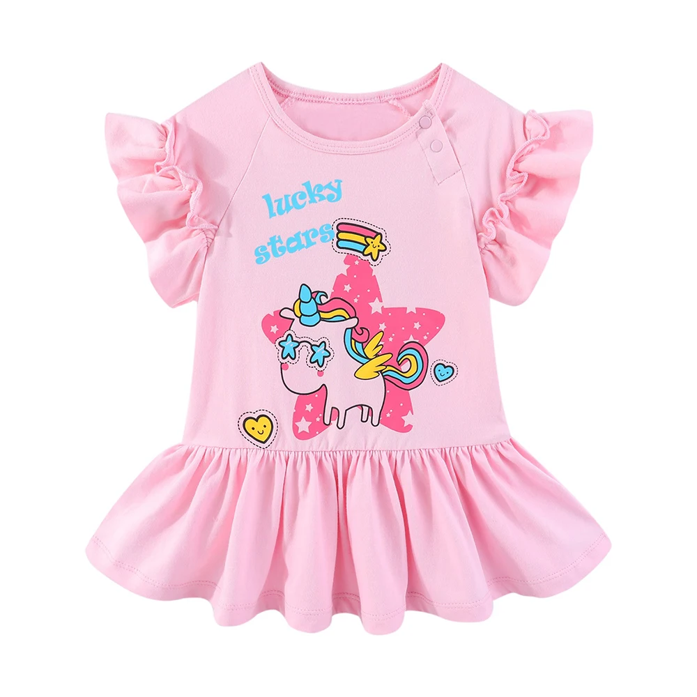LittleSpring/платье для маленьких девочек Платье с оборками в виде единорога без