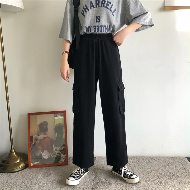 

Super Popular CEC Sports Pants Women's Loose Korean Ins Trendy Students Slimming All-Matching Harajuku Style BF Straight