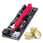 Плата расширения VER006C PCI Express PCIE PCI-E, Райзер 006C 6Pin 1x до 16x, удлинитель USB 3,0, кабель SATA к IDE для майнинга биткоинов