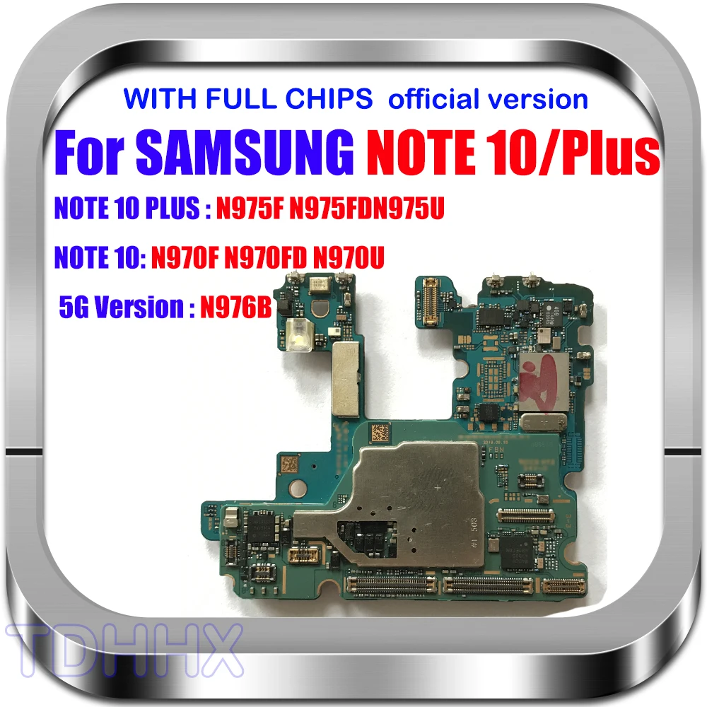 Разблокированная материнская плата для Samsung Galaxy Note 10 N970F N970FD N970U NOTE Plus N975F N975U N975FD 256