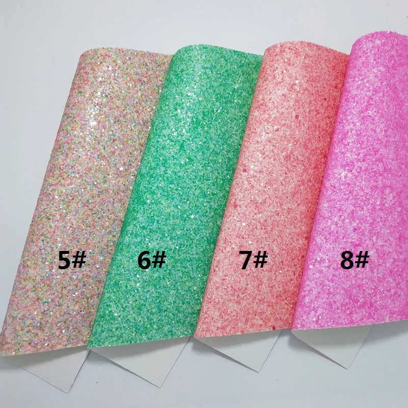 1PC 21X29CM Fluo Chunky Glitter Leather For Making Bows Accessories LEOsyntheticoDIY GM3176B | Дом и сад