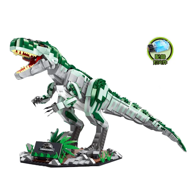 

Yeshin T2010 Dinosaur Toys The Creative Indominus Rex Model Assembly Building Blocks Bricks Educational Kits Kids Christmas Gift