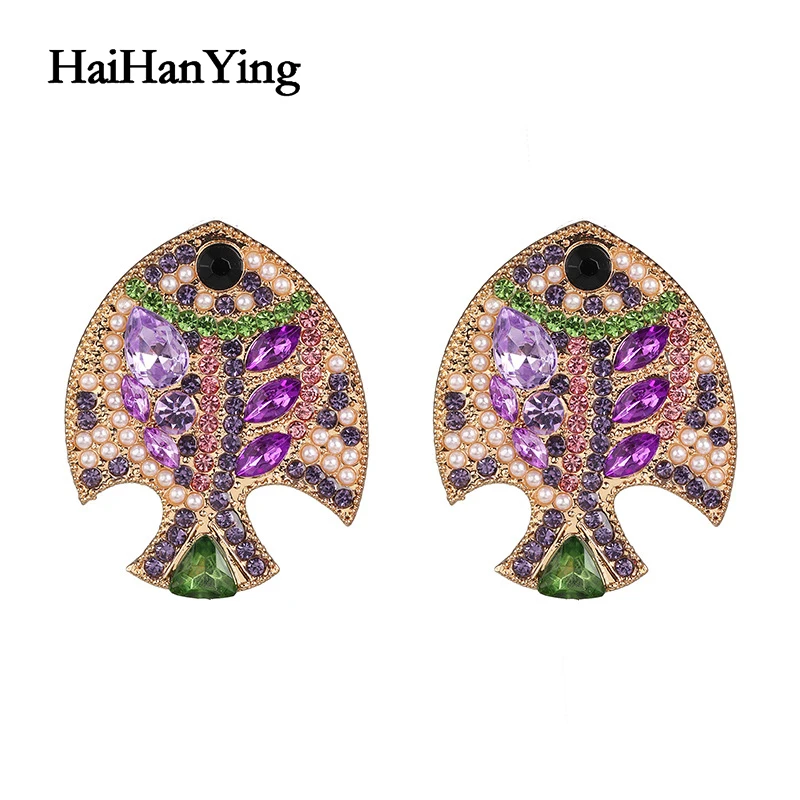

FashionGoldfishShapeLuckyJewelr Fish-shaped Women Earrings Holiday Beach Glamour Luxury JewelryPersonalityJewelryMulticolor Can