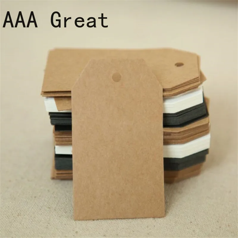 100Pcs/Lot Kraft Paper Card Wedding Favour Gift Tags Luggage Tag Price Label Blank Packaging Clothes Shoes Invitation Cards - купить по