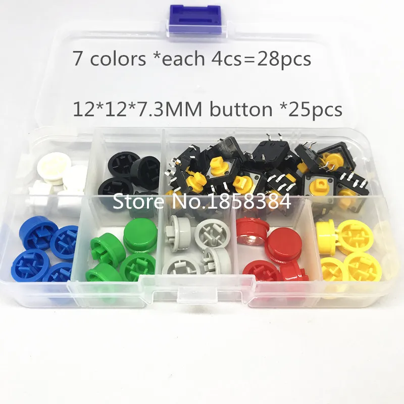 8 типов = 53 шт. Тактильный кнопочный переключатель мгновенного действия 12*12*7 3