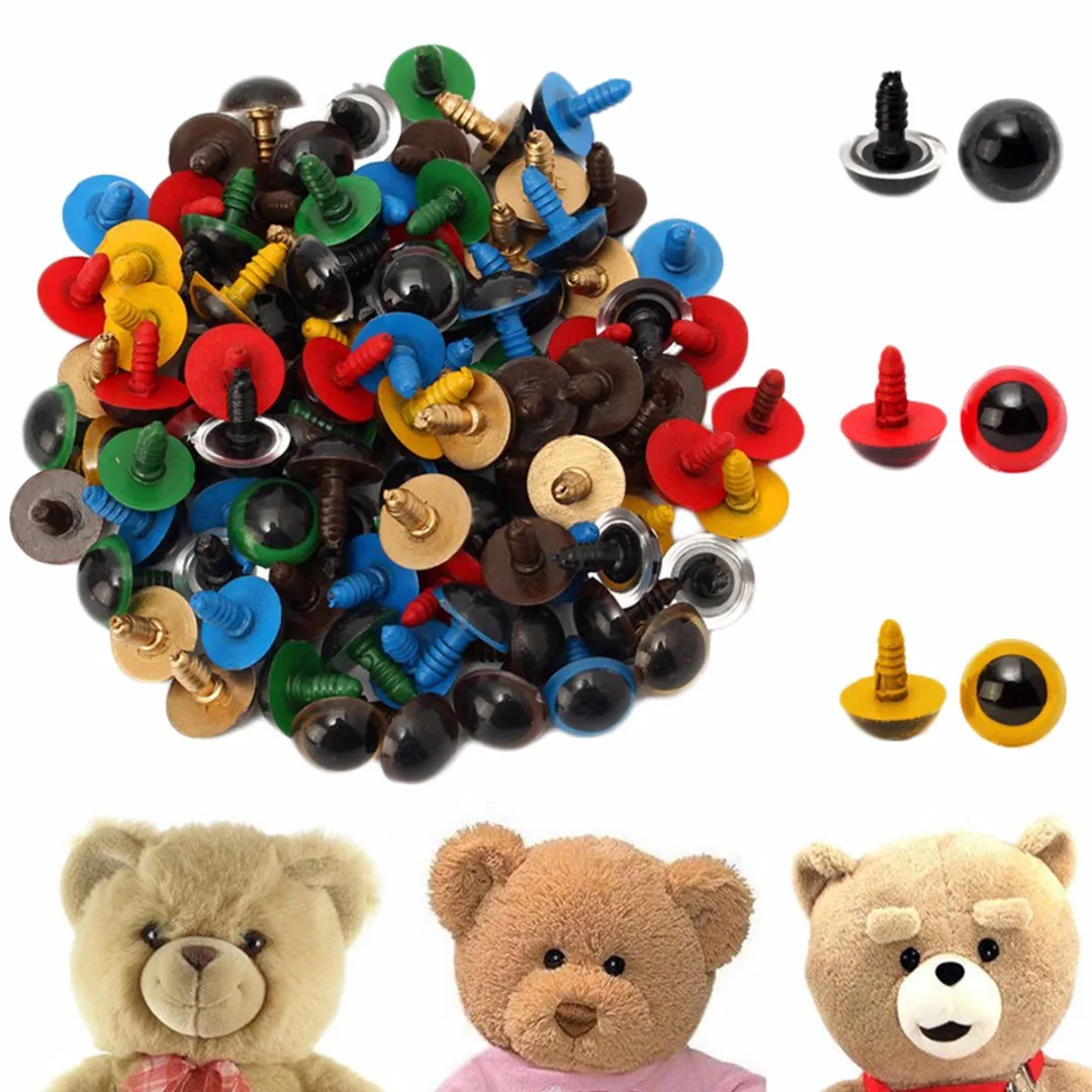 

100 Pieces New 8mm Plastic Safety Eyes For Teddy Bear Doll Plush Animals Puppet