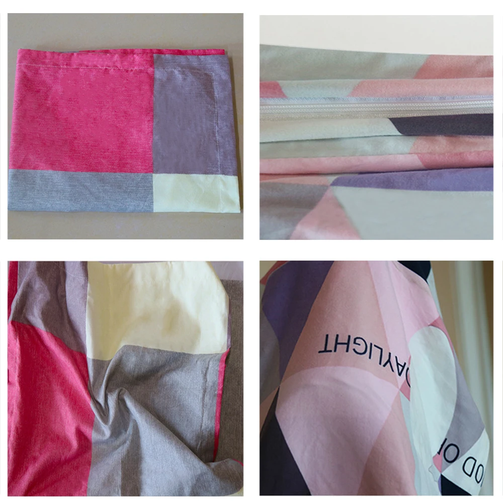 

Abstract Duvet Cover Rainbow Colored Square Shaped Diverse Patterns With Diagonal Forms Geometric Decorative 1pcs Bedding Set