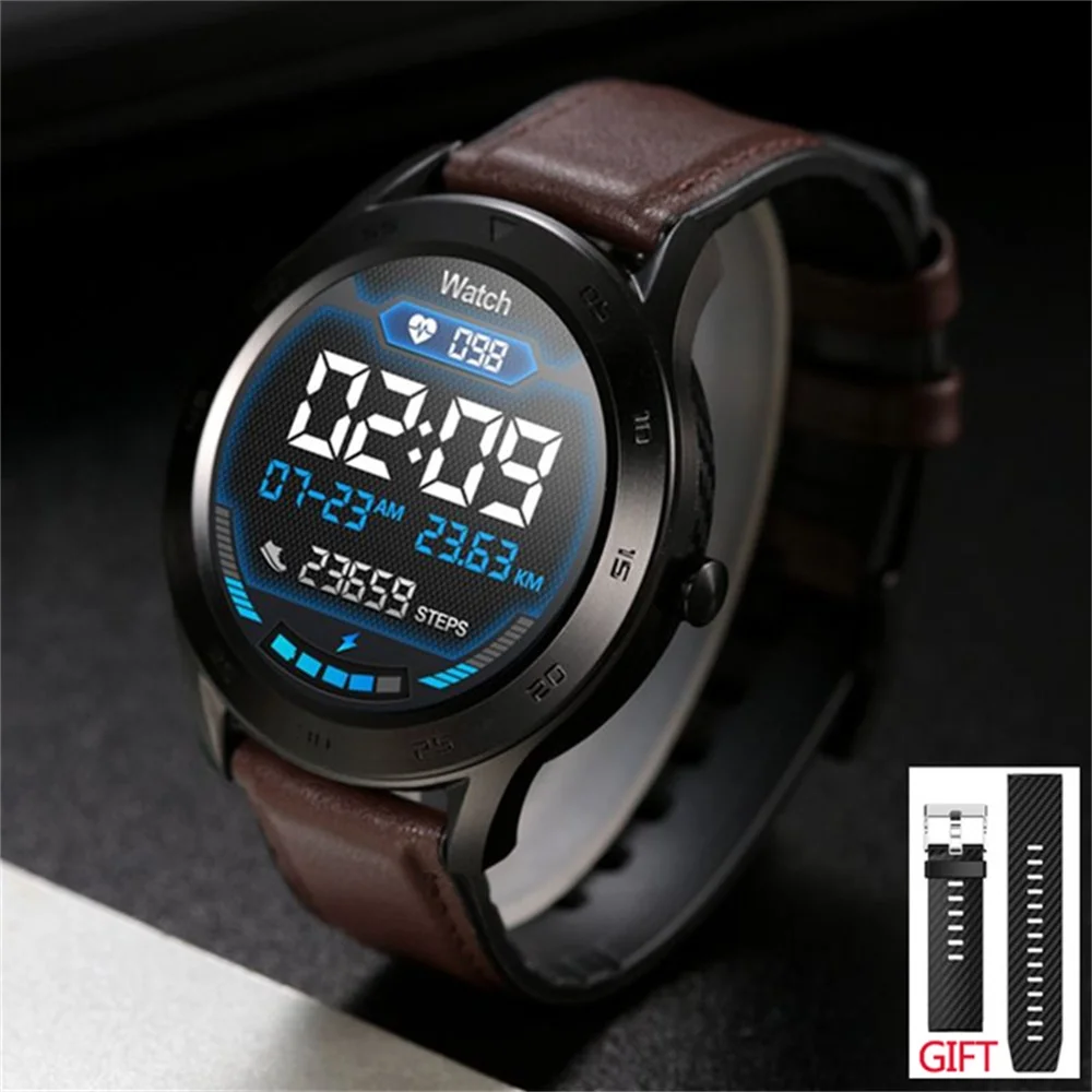 black Dark brown Torntisc DT98 Смарт часы для мужчин телефонный звонок циферблат ECG PPG Полный Круглый сенсорный экран Smartwatch Водонепроницаемый IP68 для Android IOS - Цвет: black Dark brown