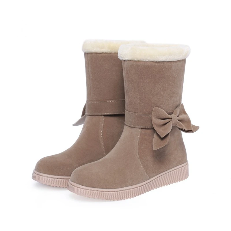 Женские меховые сапоги QPLYXCO до середины икры женская зимняя обувь женские