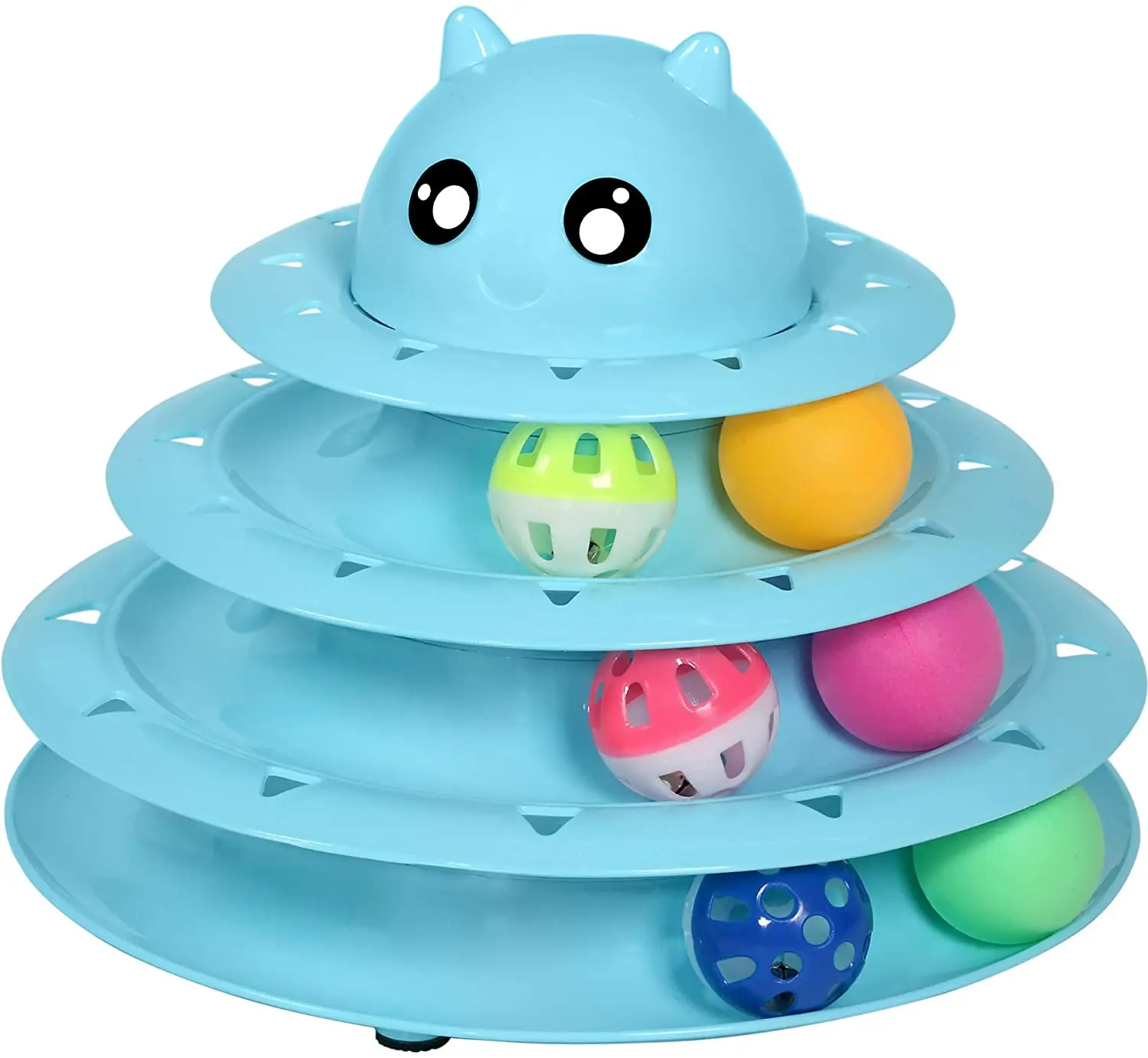 

Игрушечный ролик для кошек, 3-уровневый поворотный круг, игрушки для кошек, мячи с шестью цветными шариками, интерактивный котенок, веселая и...
