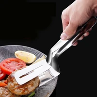 barbecue clip food tongs kitchen bbq tools 304 stainless slotted double spatula steak clamps meats flipping kitchen accessories
