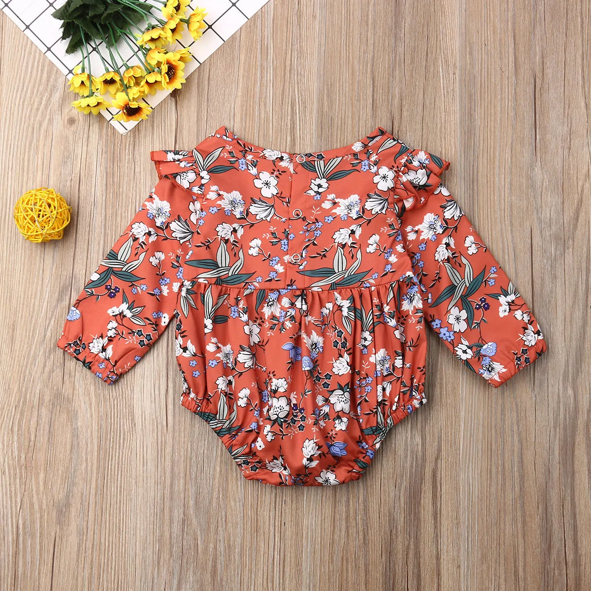 Комбинезон с длинным рукавом для новорожденных девочек|Ромперы| |