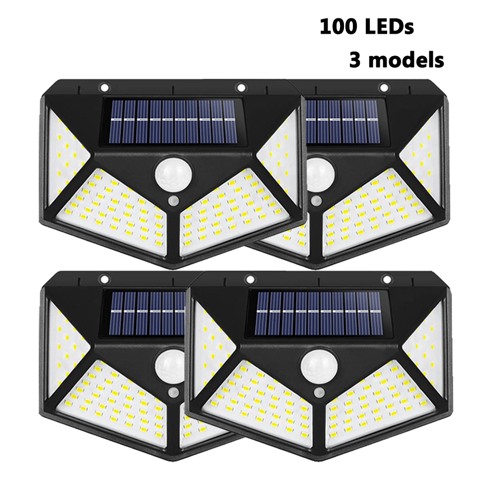Уличная лампа на солнечной батарее с 3 режимами 100 светодиодов | Лампы и освещение