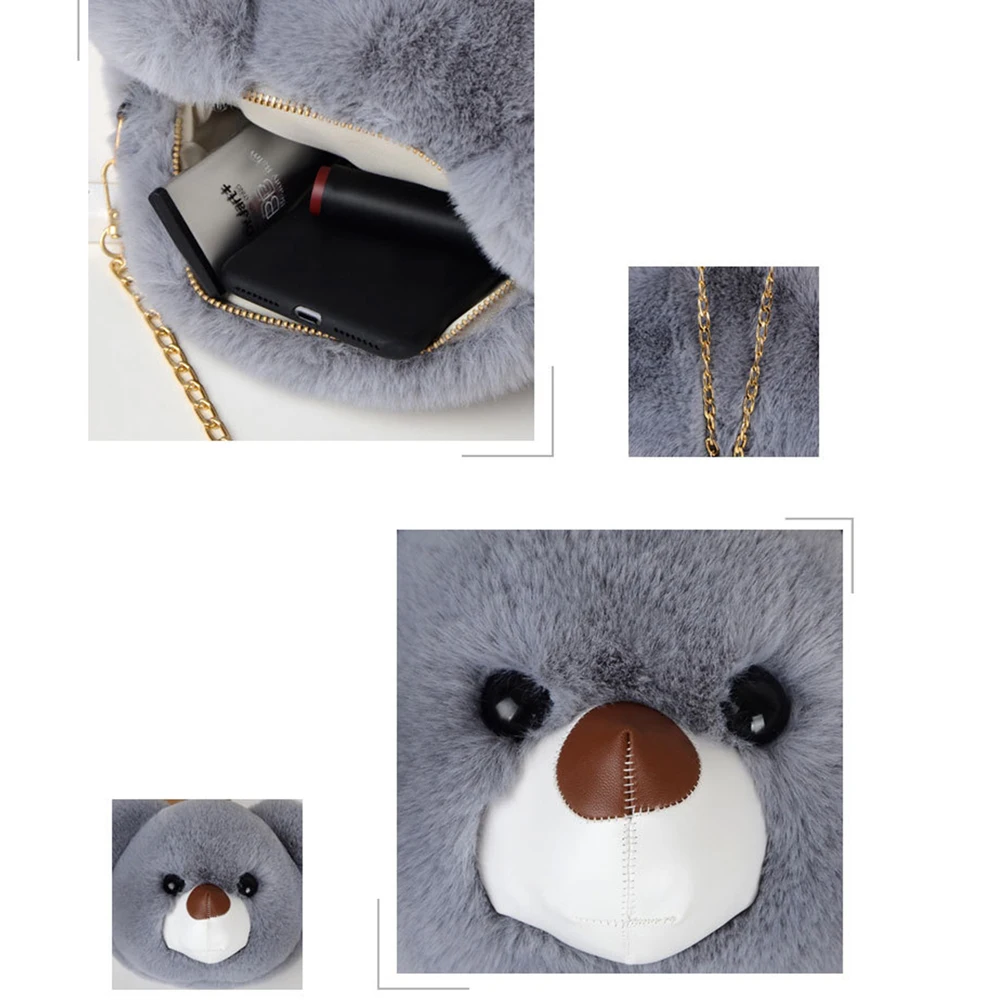 Женская плюшевая сумка с имитацией головы панды милый мессенджер на плечо милым