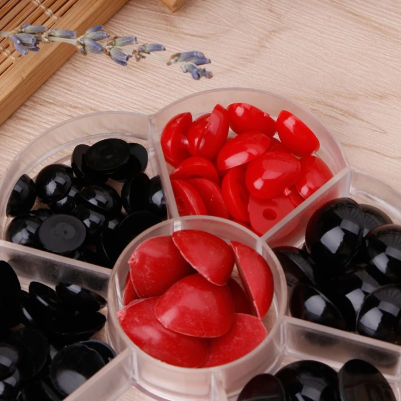 

2021 New 80Pcs 10-18mm Plastic Safety Eyes Nose For Plush Doll Puppet Figure Craft Box