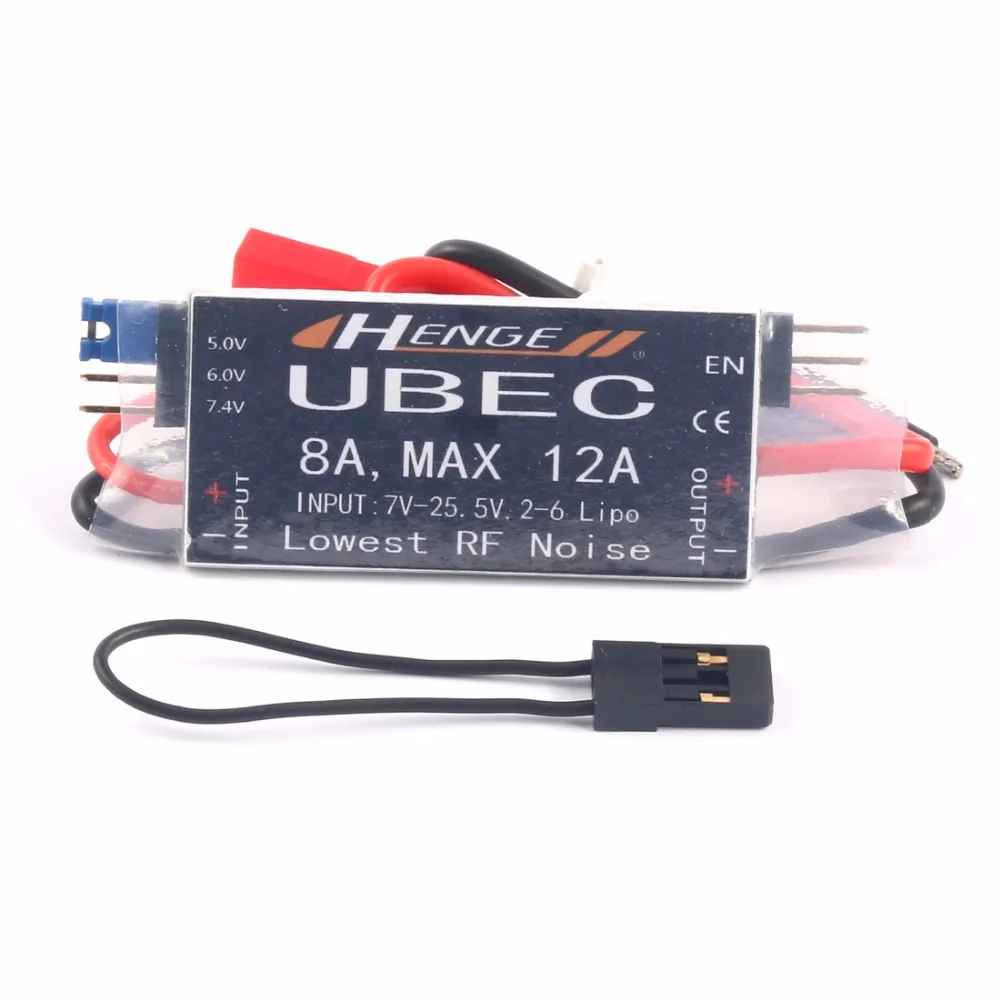 

HENGE 8A UBEC Output 5V/6V 6A/8A Max 12A Inport 7V-25.5V 2-6S Lipo/6-16 cell Ni-Mh Input Switch Mode BEC for RC Helicopter