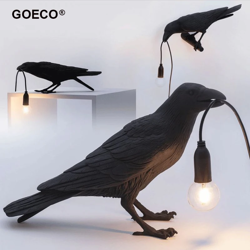 

LED Bird Table Lamp Wall Light Desk Lamp For Living Room Bedroom Bedside Raven Restaurant Animal Home Decor