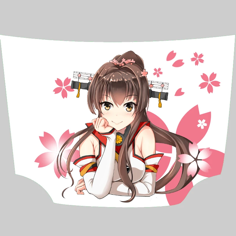 Kantai Collection Anime Itasha Hood Vinyl Stickers Yamato Engine Cover Decals Sticker On Car Glossy Film Auto Accessories