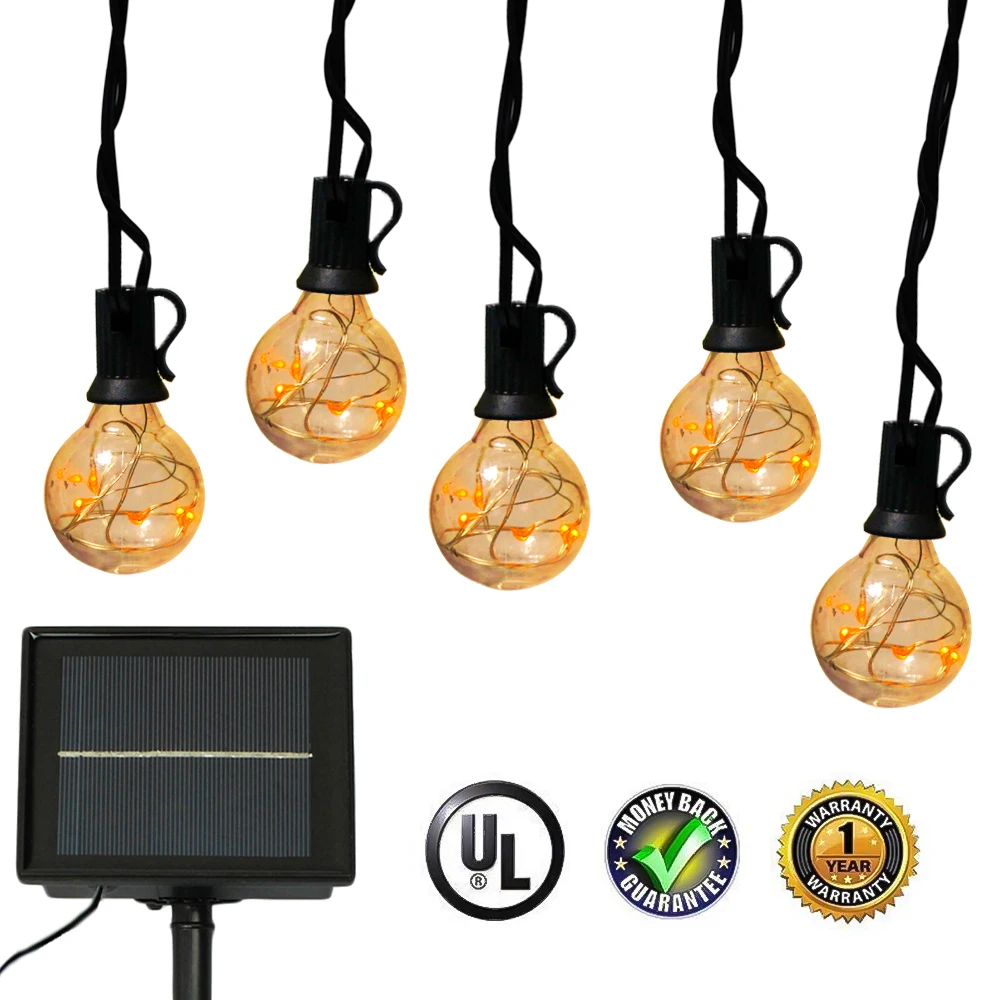 Рождественская гирсветильник с прозрачными винтажными лампочками 25 лампочек G40