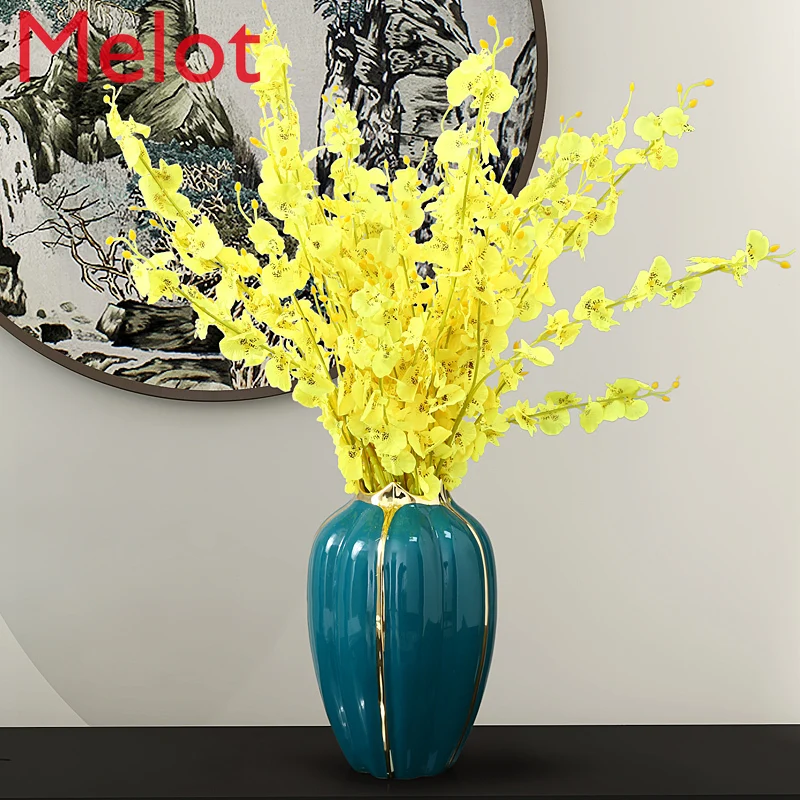 

Enamel Ceramic Vase Decoration Living Room Dining Table Dried Flower Arrangement Entry Luxury Home TV Cabinet Decoration