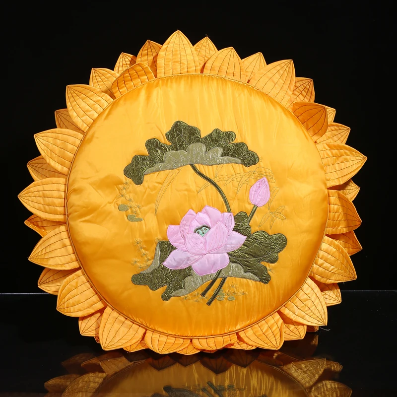 Буддийские товары ручной работы вышивка лотос Подушка поклонение Будда колени