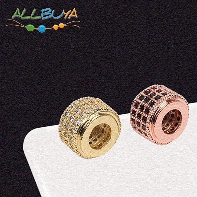 3 шт./лот фианитовые бусины разделители микрозакрепка колонна циркониевые для
