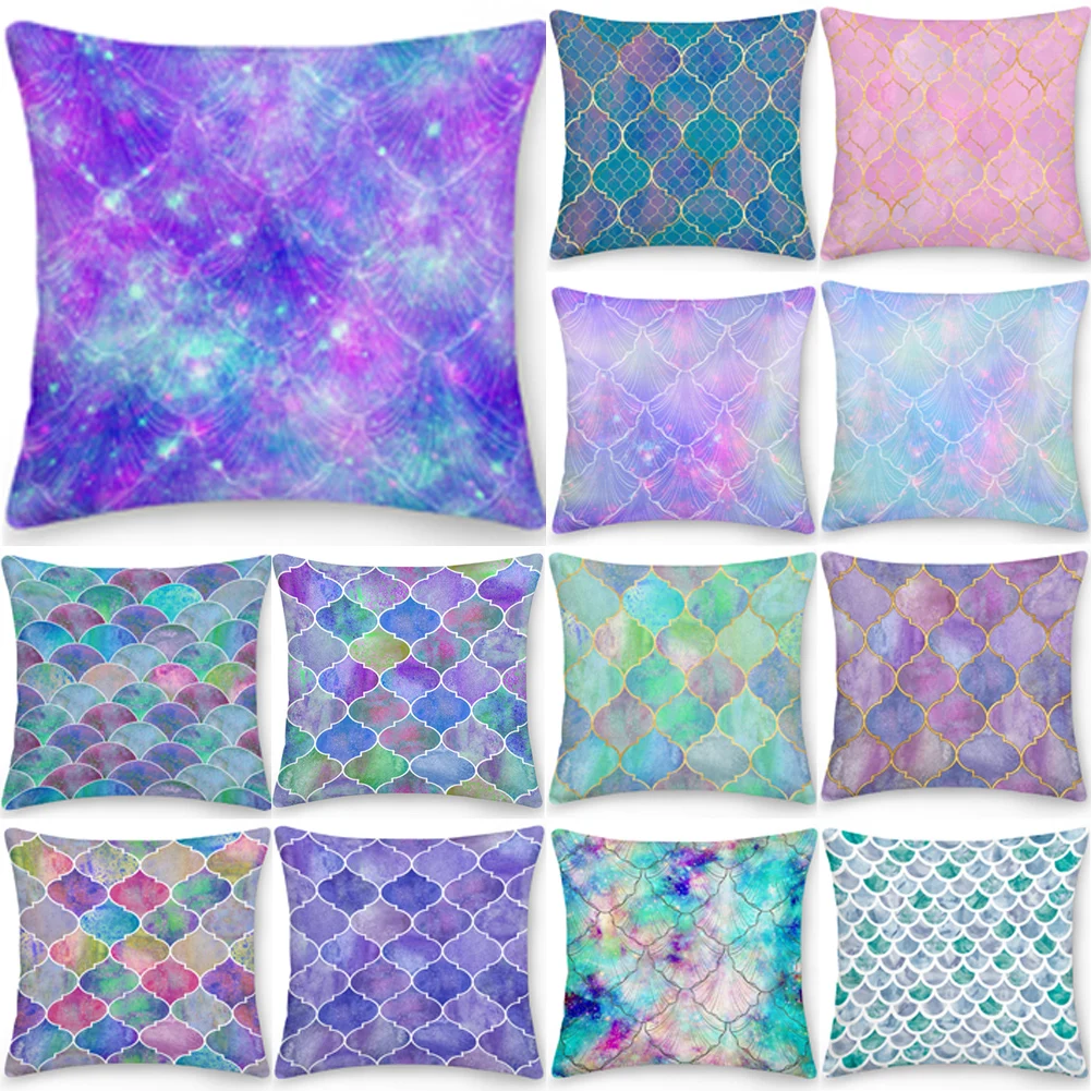 

45*45 см Двусторонняя Марокканская винтажная Подушка с акварельным принтом чехол из полиэстера квадратная Подушка Наволочка диванная подушк...