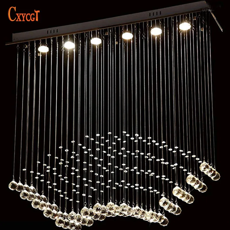 Люстра для ресторана прямоугольная хрустальная лампа креативная личность