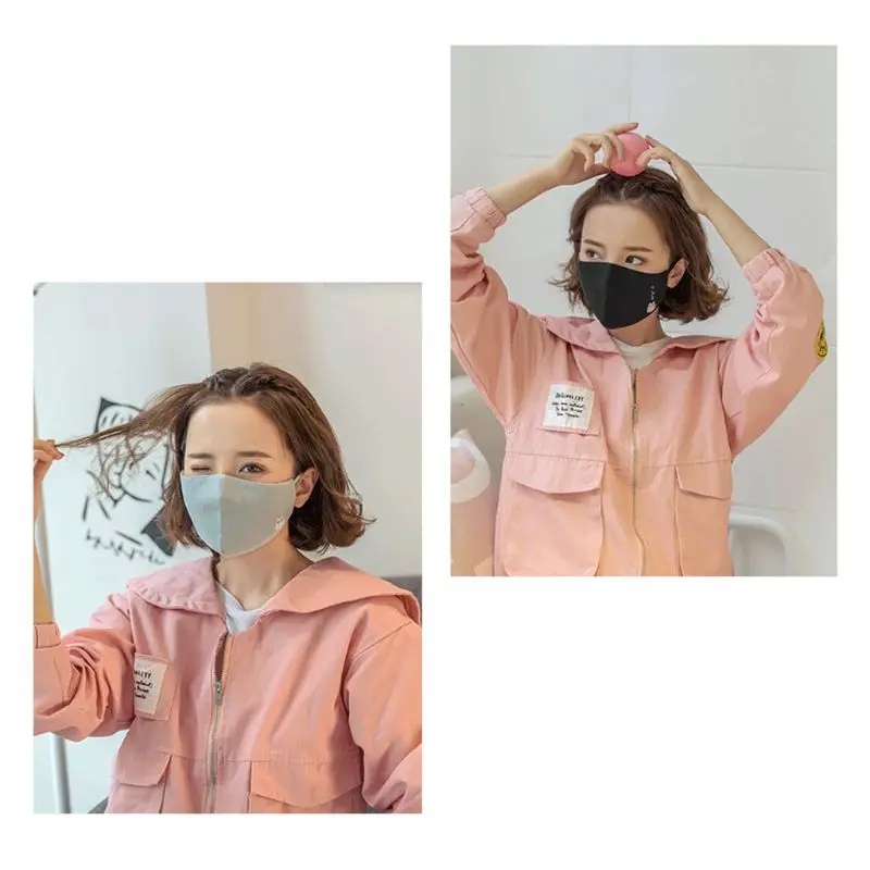 6 Colors Women Girls Japanese Style Cotton Dust Mouth Mask Cute Cartoon Lying Meow Cat Candy Color Adjustable Earloop Respirator