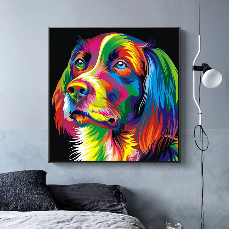 

Nordic Watercolor Animals Pop Art Canvas Painting Wolf Dog And Bear Posters And Prints Cartoon Pictures For Kids Room Wall Decor