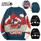 Мужской зимний Повседневный плотный теплый свитер в стиле Харадзюку, пуловер оверсайз, Мужская Осенняя модная уличная одежда, джемперы с круглым вырезом для мужчин, 2021