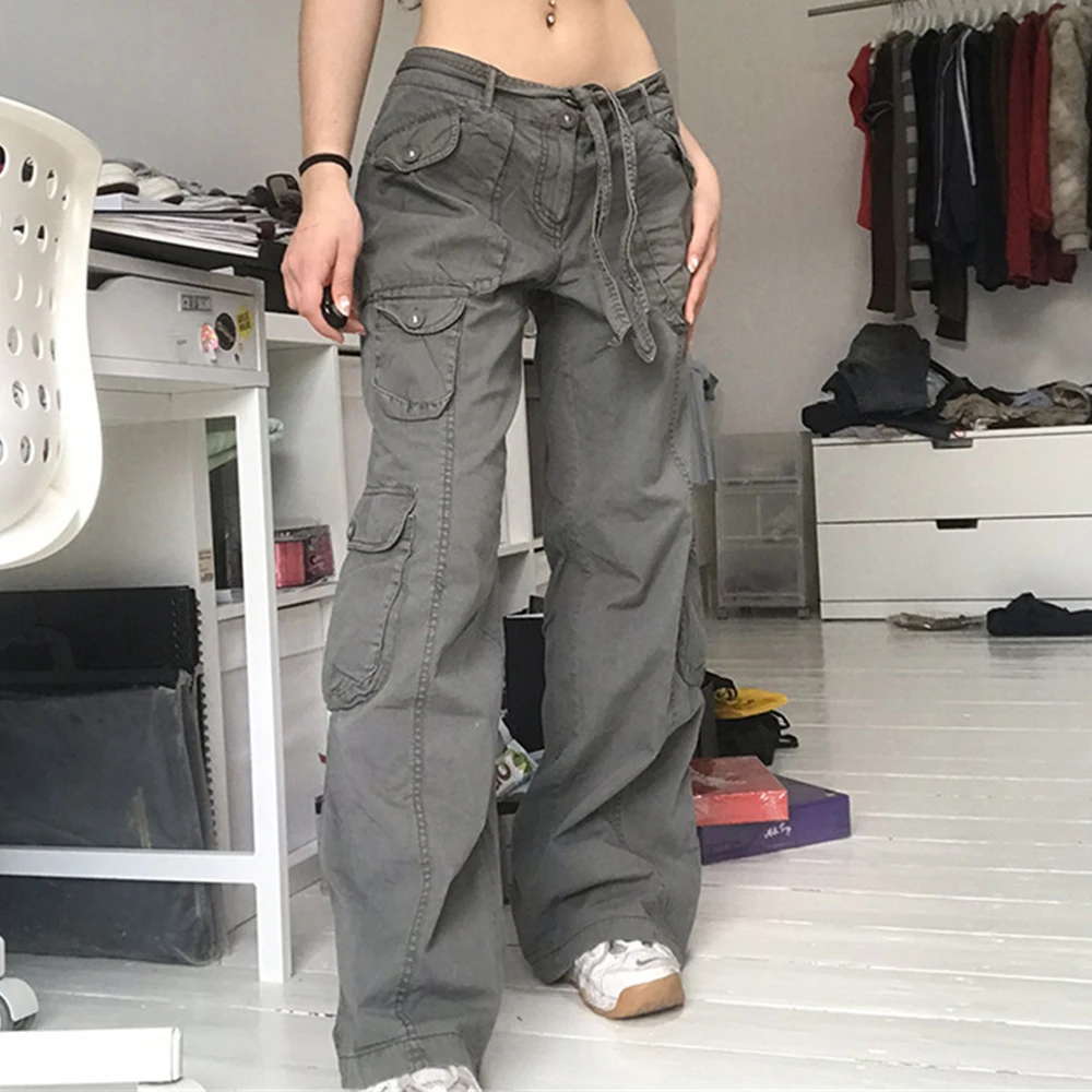 Женские брюки-карго в стиле хиппи с большими карманами | Женская одежда