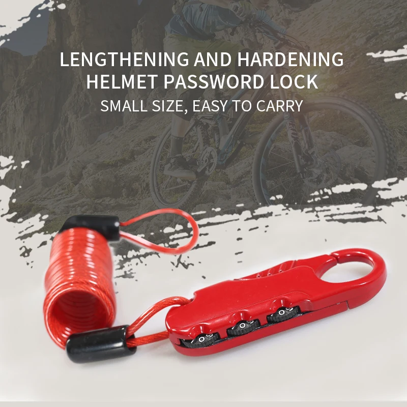 

Mini Bicycle Lock 3 Digit Password Anti-theft Bike Lock Outdoor Sport Cycling Helmet Code Combination Security Cable Chain lock