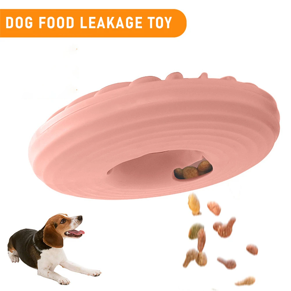 

Plastic Flying Disc Shape Dog Toy Food Leakage Dispenser Chew Interactive Playing Training Food Treat Container Pet Supplies