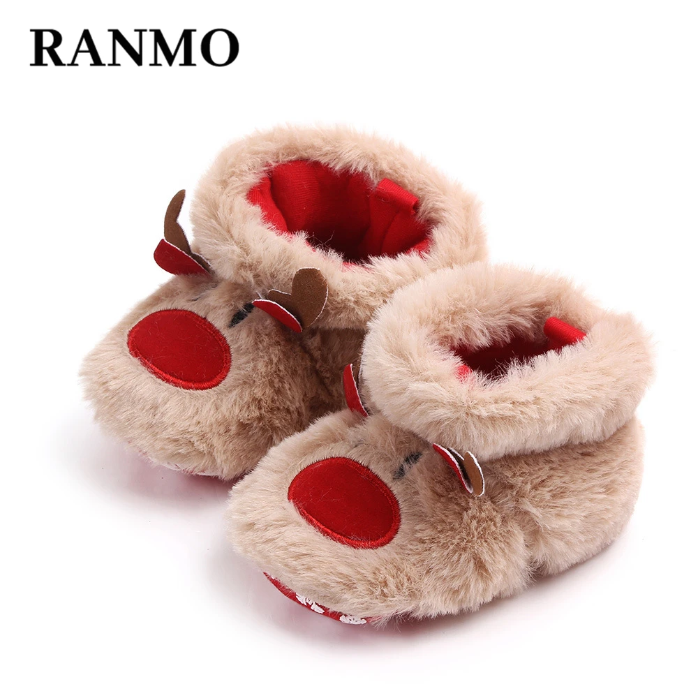 

Baby Boys Keep Warm Shoes Newborn Winter Christmas Elk Baby Girls First Walkers Anti-slip Infant Toddler Footwear Baby Shoes