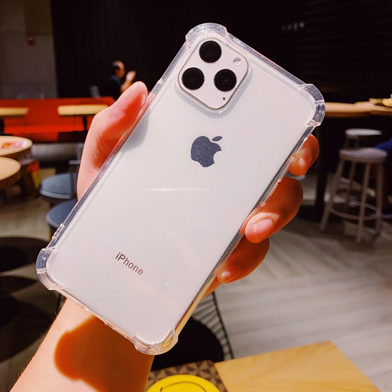 360 градусов подушка безопасности DropProof Блестящий Прозрачный мягкий силиконовый