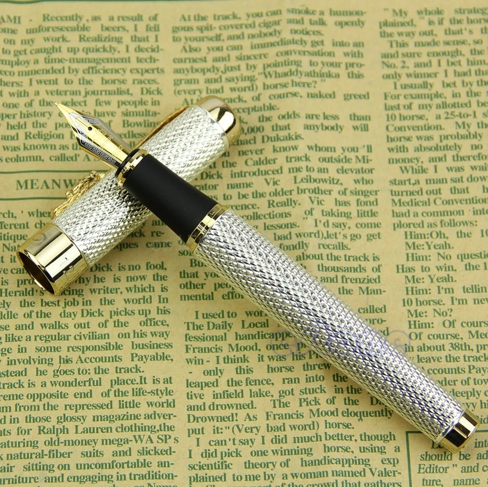 Noblest Авторучка Jinhao Dragon 1200 18KGP Средний наконечник золотой серебряный канцелярские