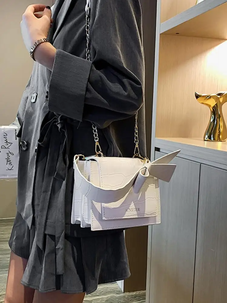 Элегантная женская сумка-тоут с бантом 2019 новая качественная кожаная