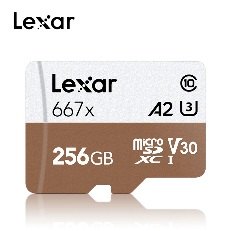 256 ГБ Lexar профессиональная карта памяти до 100 МБ/с. микро SD карты 667x C10 256 ГБ TF карта 128 ГБ Бесплатный адаптер для беспилотная спортивная видеокамера - Емкость: 256 ГБ