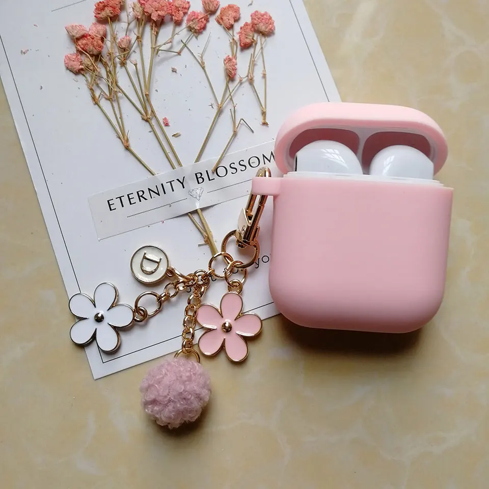 high quality Милый корейский силиконовый чехол для Apple Airpods, чехол, аксессуары, Bluetooth наушники, мультяшный защитный чехол, вишневый собачий брелок - Цвет: high quality
