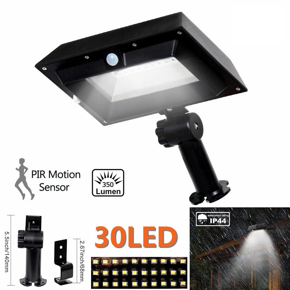 

PIR Motion Sensor 30 LEDS Solar Light Power Lights Outdoor Gutter Wall Lamps Roof Garden Lamps for Outdoor Garden Lighting
