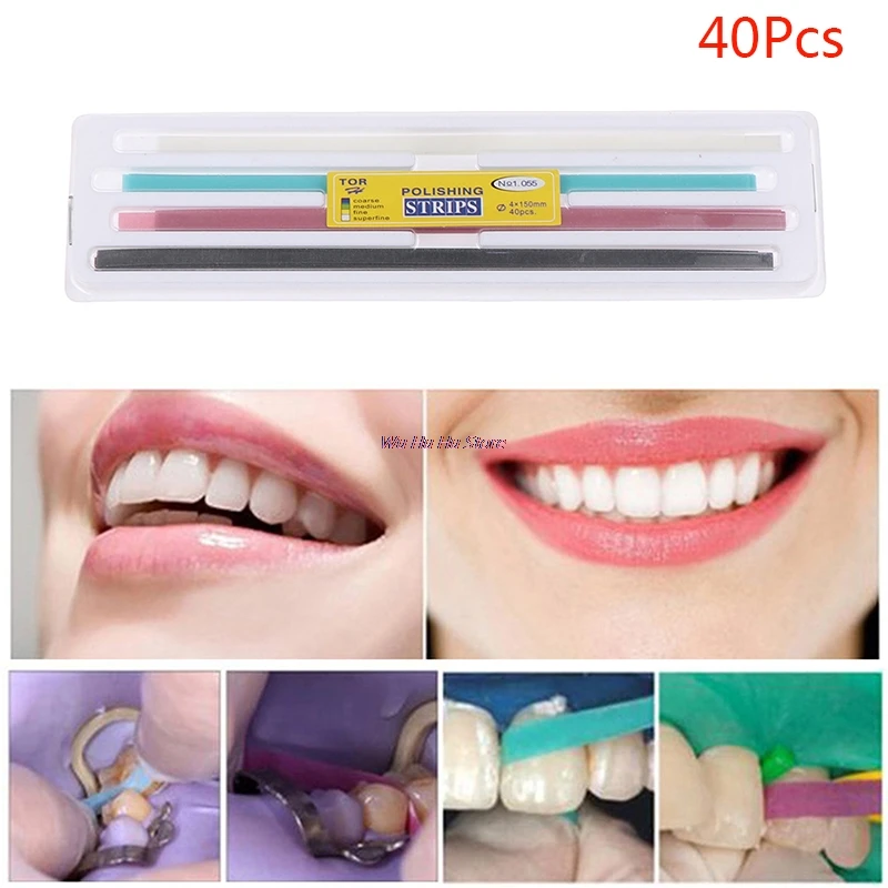 

40Pcs 1.055 Dental Abrasive Strips Teeth Polishing Finishing Gloss Contouring