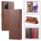 Кожаный чехол с откидной крышкой для Galaxy S20 S21Plus S20 ультра S21FE S10 5G S10E S9 + S8 S7edge S6Edge с функцией подставки отделениями для карт и держателем класса люкс