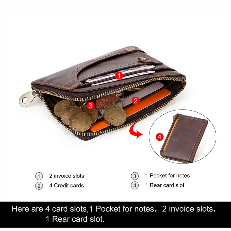 contacts genuine leather card wallet men business credit card holder casual coin purse for male thin credit card case carteira free global shipping