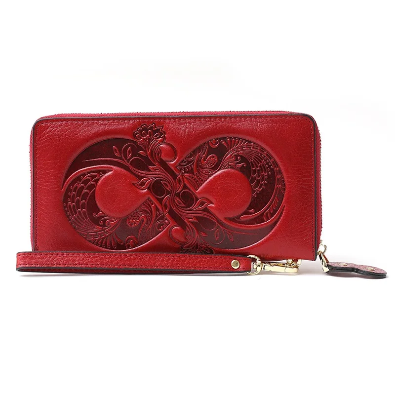 genuine leather wallet women 2022 new womens wallets long zipper purse large ladies clutch bag for cell phone and card holder free global shipping