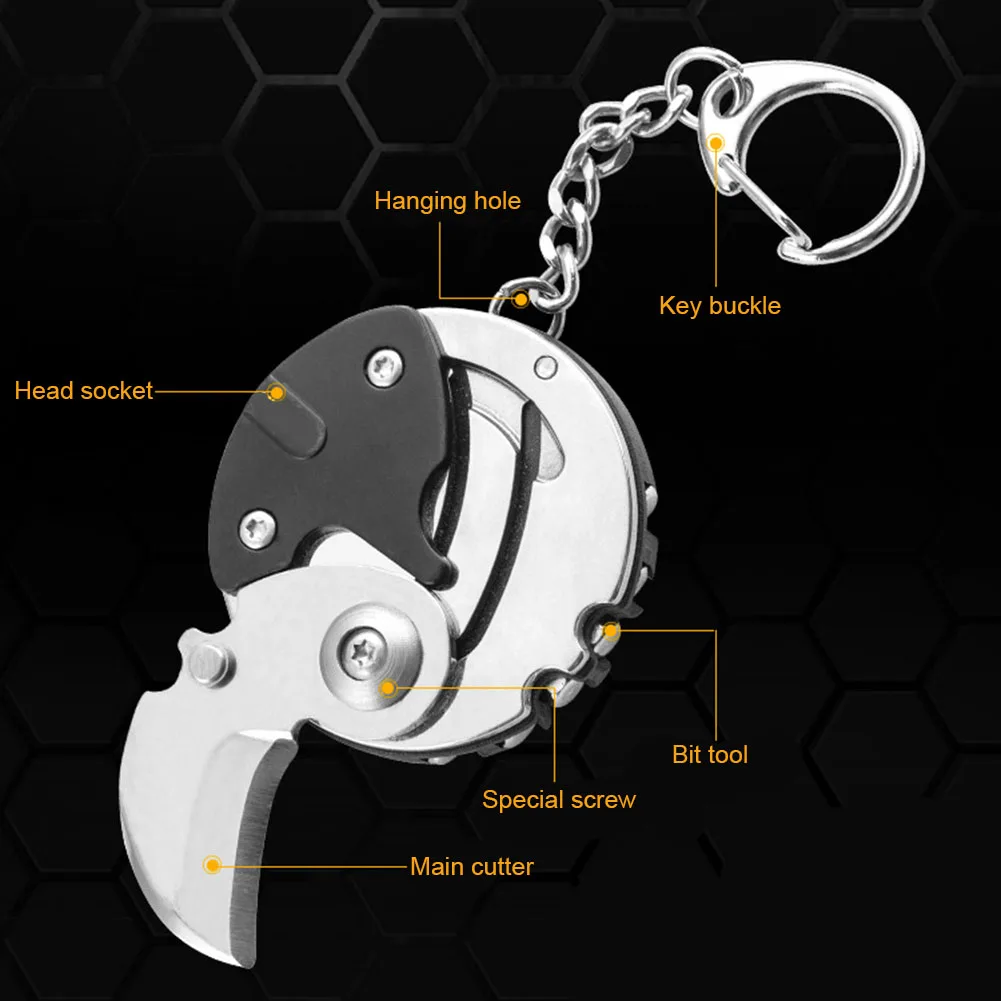 Multifunctional Pocket Fold Mini Coin Knife Screwdriver Hanging Keychain Keyring Outdoor Survival Emergency Tool | Инструменты