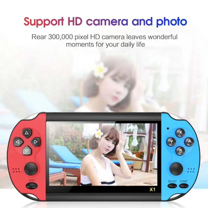 Портативная игровая консоль ZK50 4 3 дюймов HD большой 8G экран X7 классические игры