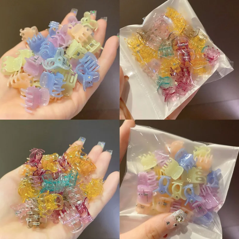 

20 Pcs Set Girls Cute Colorful Hair Claw Small Hair Claws Kids Sweet Hairpins Hair Clips Fashion Makeup Bath Hair Accessories