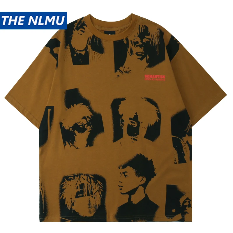 

Men Hip Hop Streetwear T Shirt 2022 Summer Loose Creative Printed T-Shirt Harajuku Cotton Tshirt Short Sleeve Tops Tees WE486